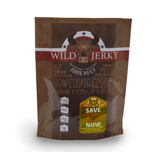 PromoPeel jerky packaging
